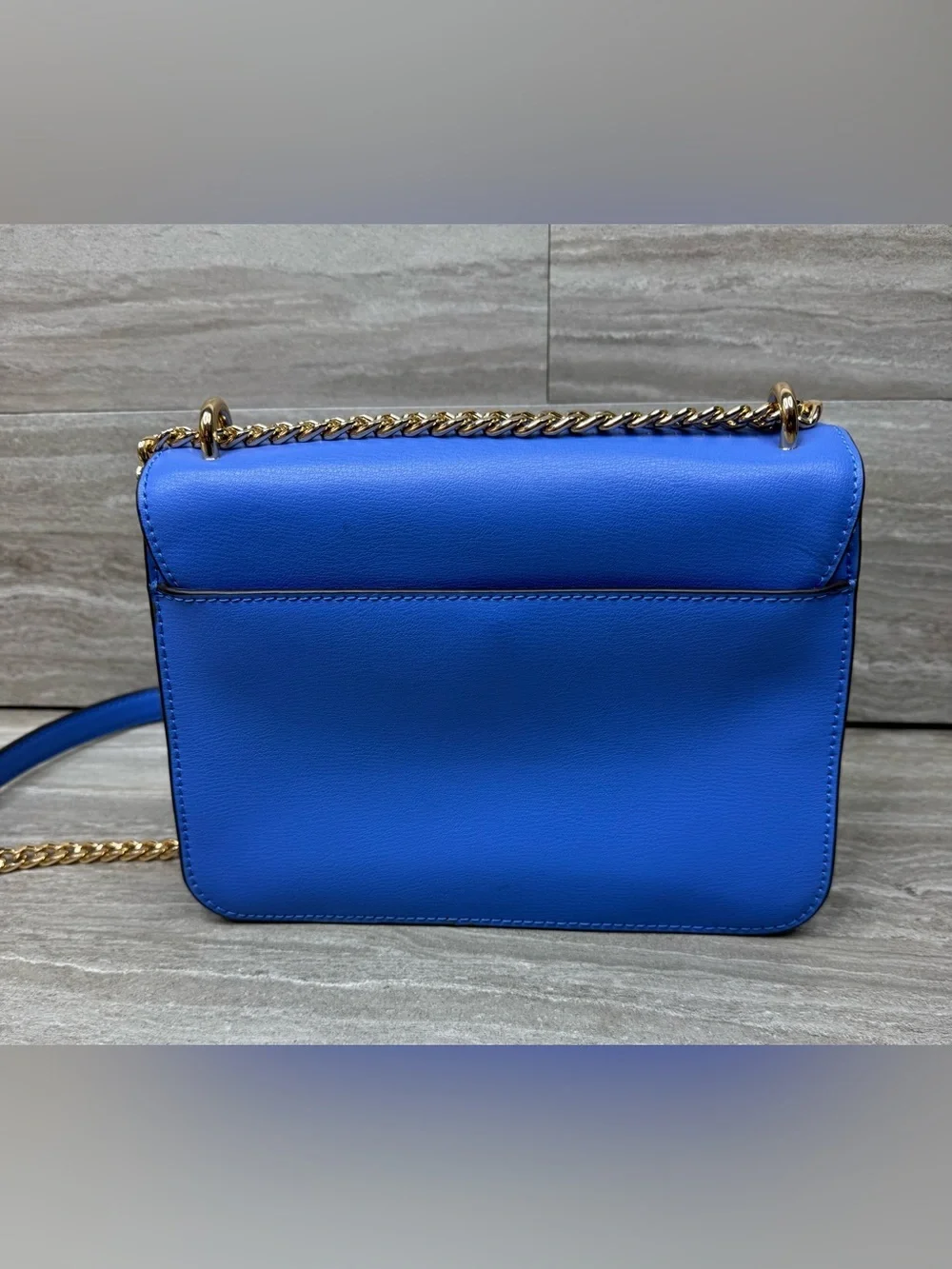 Michael Kors Mott Crossbody with Gold Chain in Oxford Blue